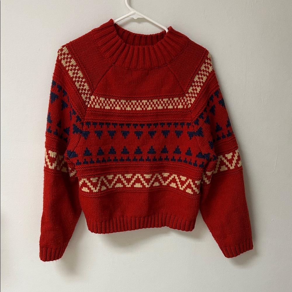 Universal Thread Red and Cream Knit Sweater